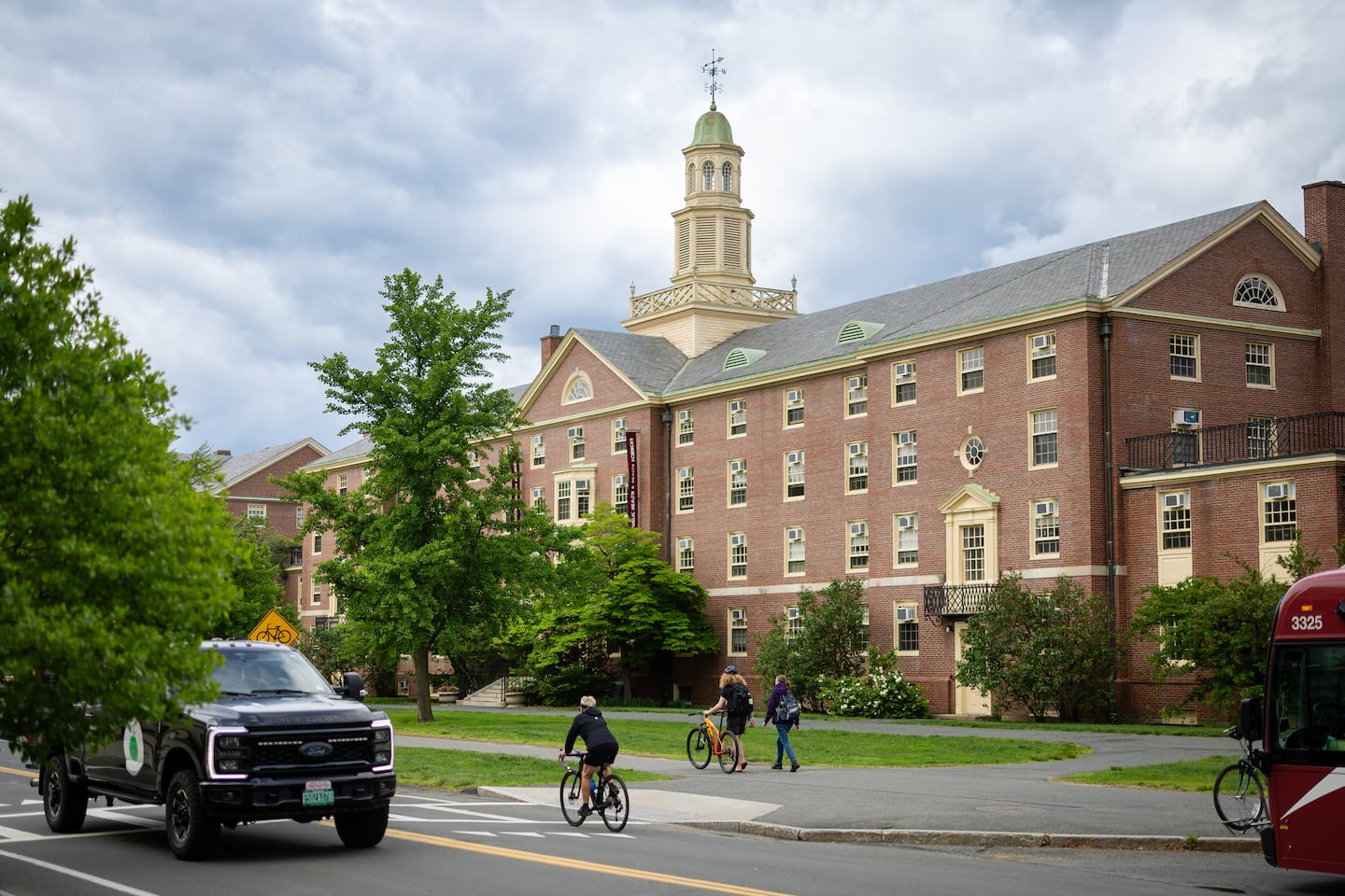 Traffic on North Pleasant Street at UMass Amherst on May 24.