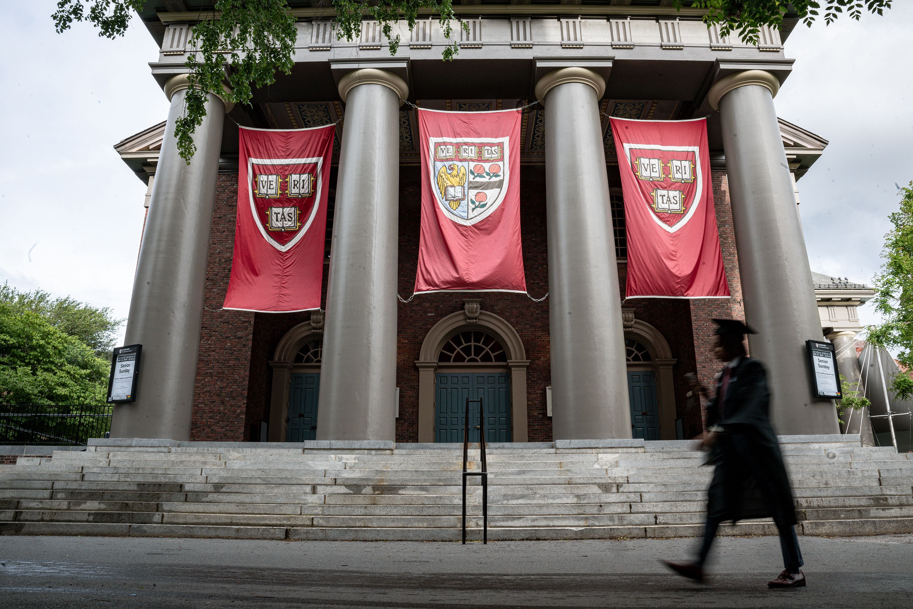 A glimpse into the Harvard University campus on Saturday May 24, in Cambridge, Massachusetts.