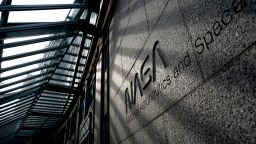 The NASA logo is seen at its headquarters in Washington, DC, on June 7, 2022. (Photo by Stefani Reynolds / AFP) (Photo by STEFANI REYNOLDS/AFP via Getty Images)