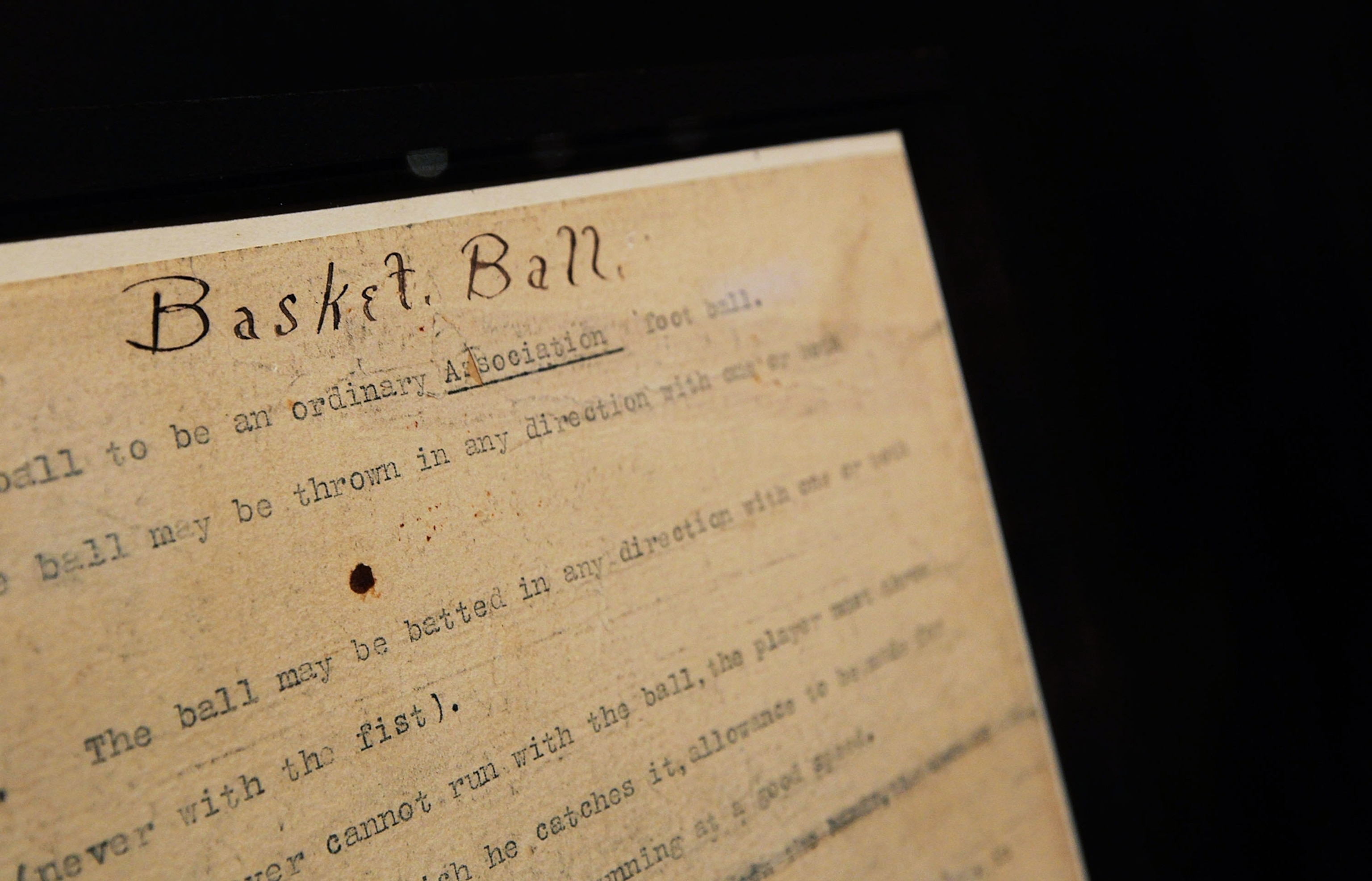 1891 copy of the rules of "Basket Ball"
