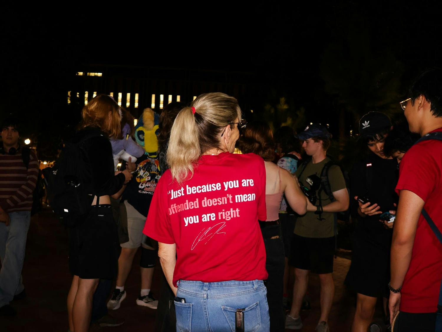 Jennifer Friend at the Charlie Kirk memorial hosted by UF's College Republicans on Plaza of the Americas, Thursday, Sept. 10, 2026, in Gainesville, Fla.
