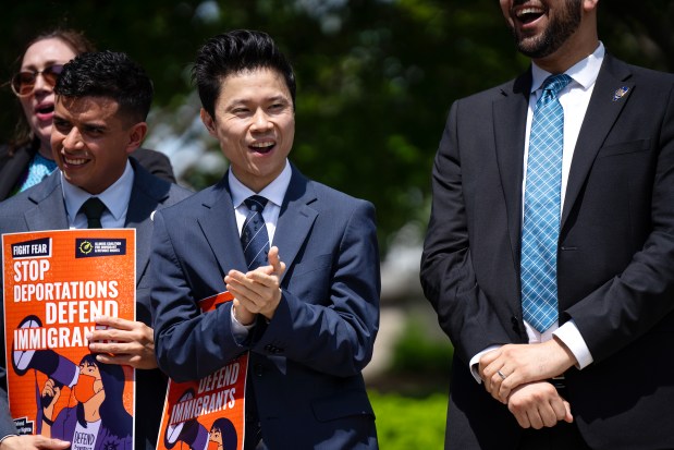 State Rep. Hoan Huynh of Uptown at the Illinois State Capitol in Springfield on May 8, 2025. (E. Jason Wambsgans/Chicago Tribune)