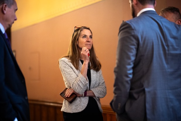 State Sen. Laura Fine of Glenview, in the Illinois State Capitol in Springfield on May 8, 2025. (E. Jason Wambsgans/Chicago Tribune)