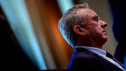 WASHINGTON, DC - APRIL 30: Health and Human Services Secretary Robert F. Kennedy Jr. attends a Cabinet meeting at the White House on April 30, 2025 in Washington, DC. Trump convened the meeting as reports released today say the U.S. economy contracted 0.3% in the first quarter of 2025, the first negative reading in three years, fueled by a massive surge in imports ahead of the administration