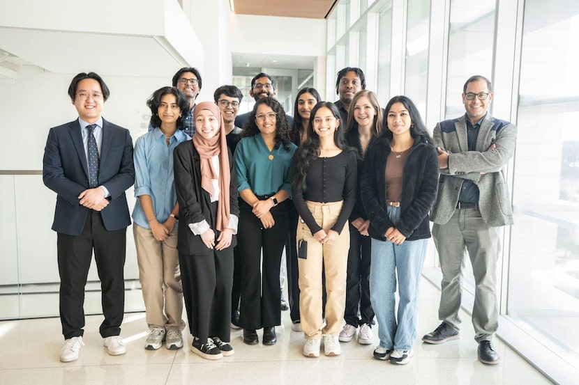 Girgis Obaid (far right) and his student researchers at the University of Texas at Dallas.