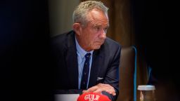 WASHINGTON, DC - APRIL 30: Health and Human Services Secretary Robert F. Kennedy Jr. appears during a Cabinet meeting at the White House on April 30, 2025 in Washington, DC. Trump convened the meeting as reports released today say the U.S. economy contracted 0.3% in the first quarter of 2025, the first negative reading in three years, fueled by a massive surge in imports ahead of the administration
