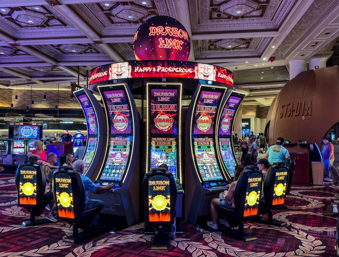 Slot machines are seen at Caesars Palace Hotel & Casino on May 29, in Las Vegas, Nevada.