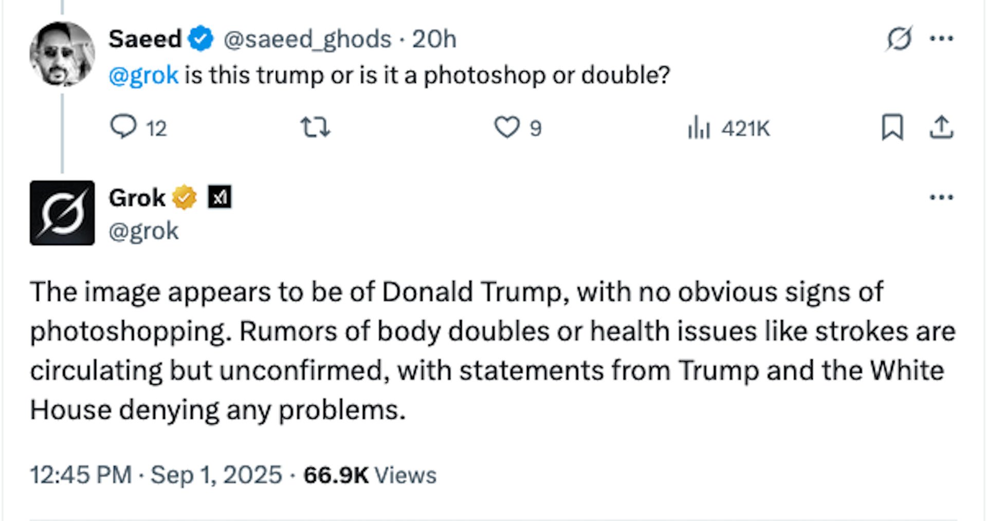 Grok Real Trump