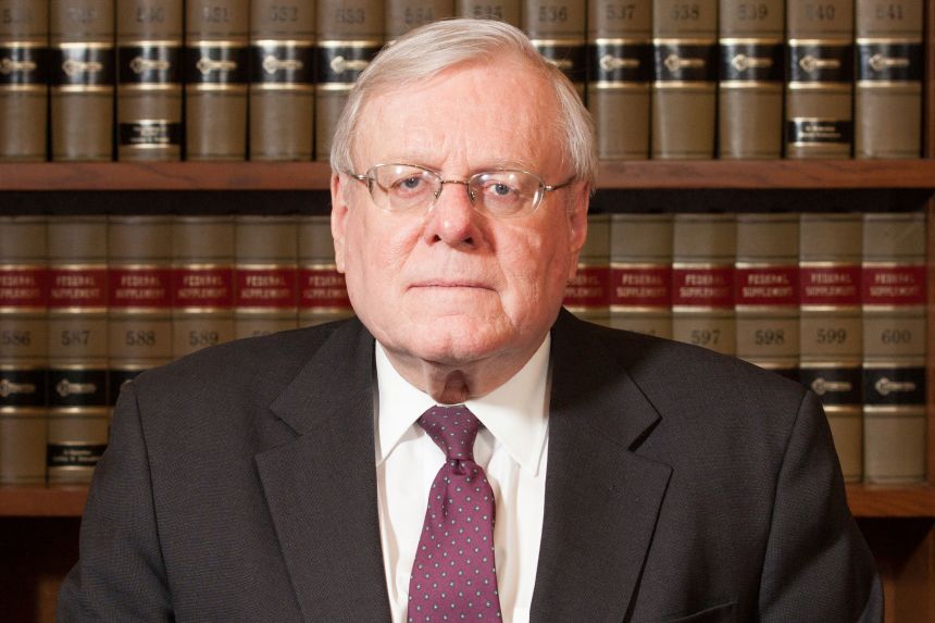 US District Judge William Young poses for a picture at the court in Boston, Massachusetts, in this undated handout image.