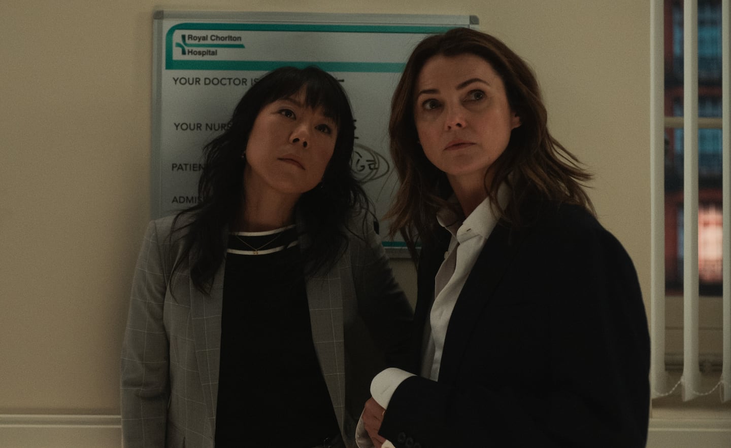 Ali Ahn as Eidra Park, Keri Russell as Kate Wyler in "The Diplomat."