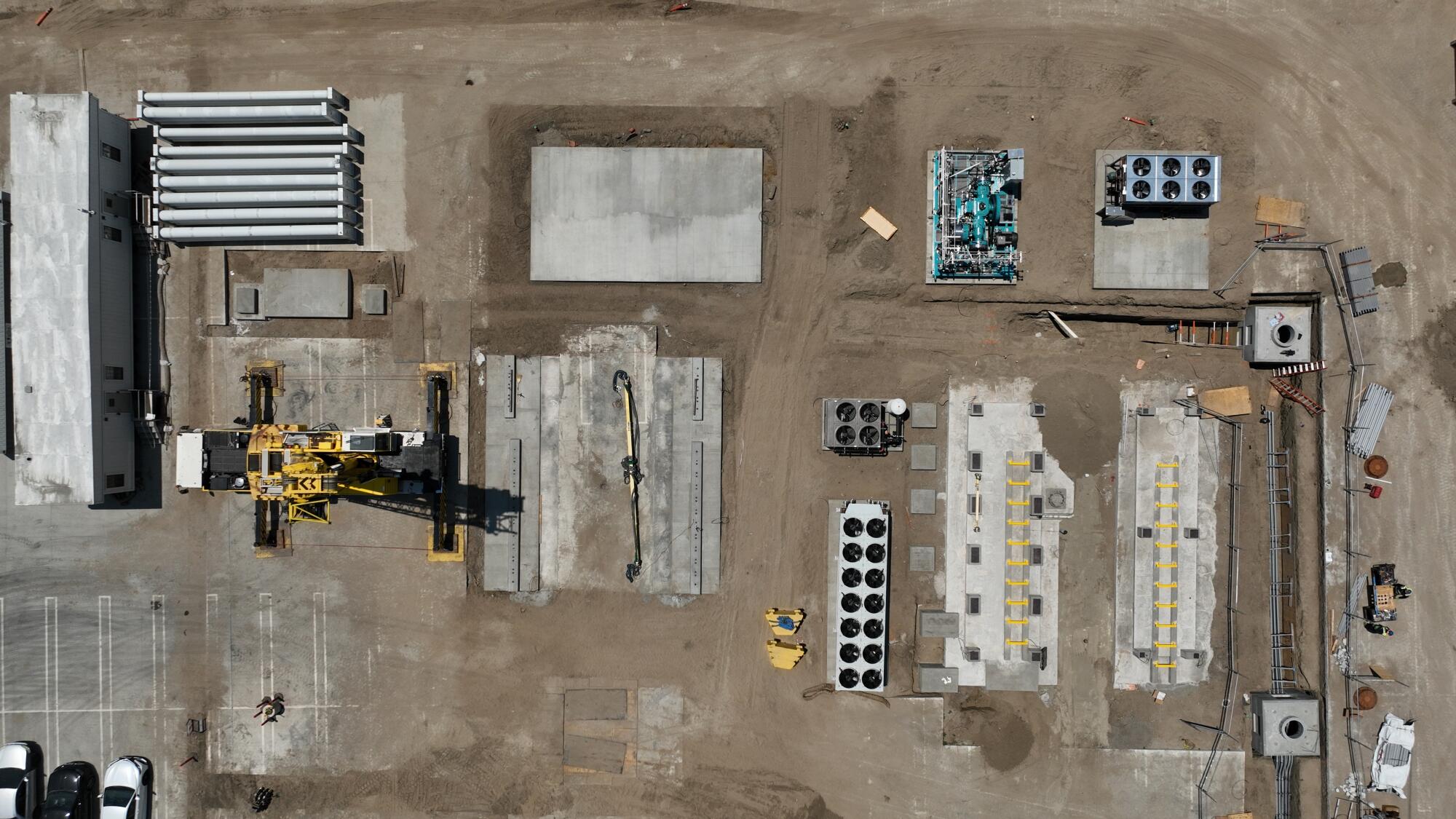 A view of construction at the new Avina Clean Hydrogen Facility in Vernon. 