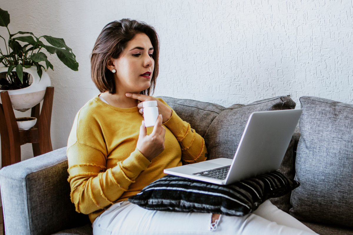 Woman video call health